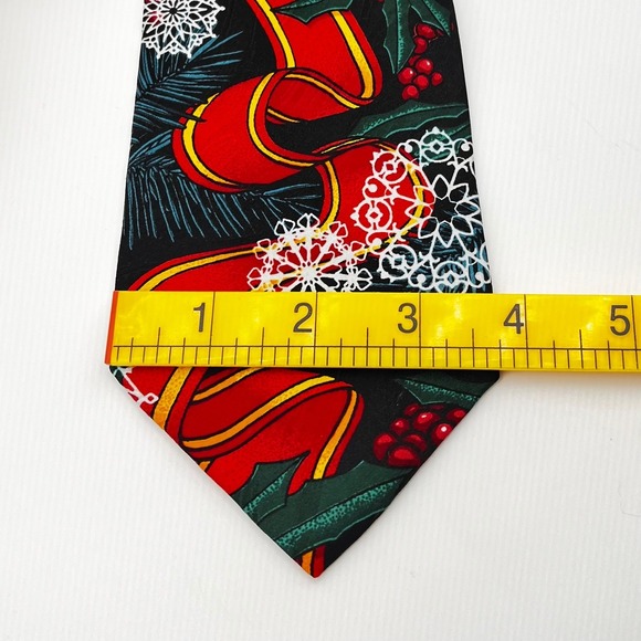 Rush Limbaugh Christmas Tie NO BOUNDARIES Men's Red Green Gold Chain 3.75" - Picture 5 of 5